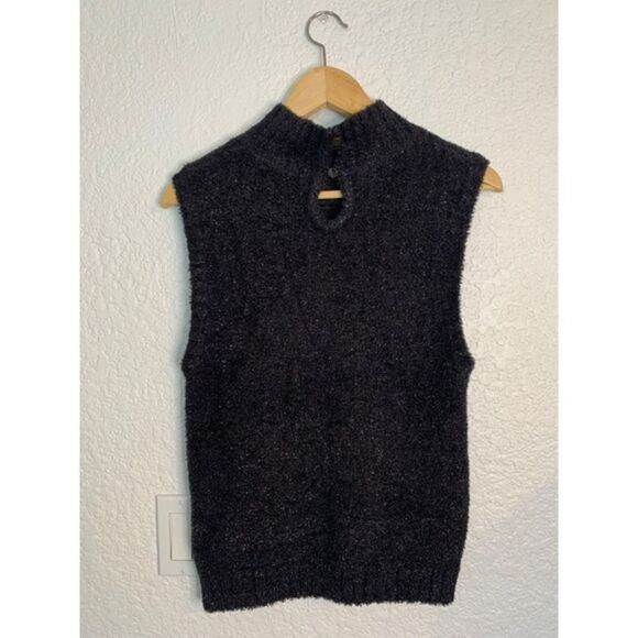 REISS Georgia Tinsel Knitted Sleeveless Vest Black Size M - Picture 5 of 12